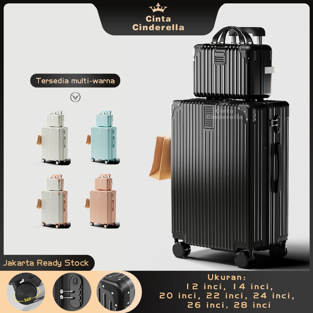 【CC】Ready Stock Kombinasi koper berkapasitas besar dan koper rias 12 14  22 24 26 28 Inch Koper polo