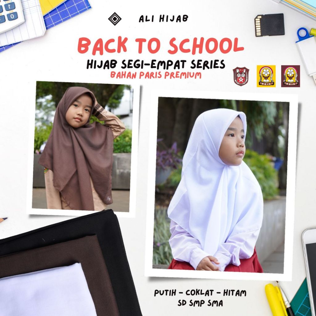 Kerudung Sekolah Segi Empat