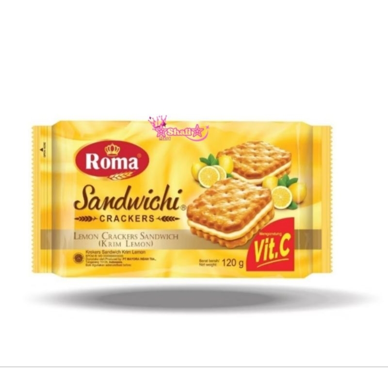 

Roma Sandwichi Crackers Lemon 120gr / Lemon Crackers Sandwich / Crackers sandwich krim lemon