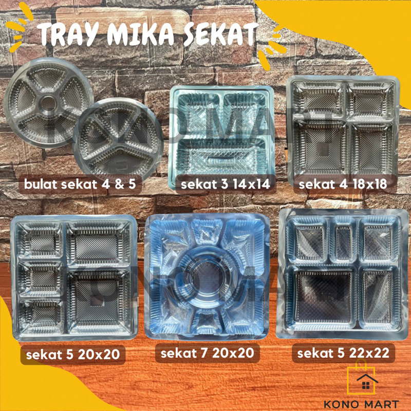 TRAY MIKA SEKAT DUS THINWALL MARANGAN 18x18 20x20 22x22 MIKA BULAT / MIKA SEKAT DUS