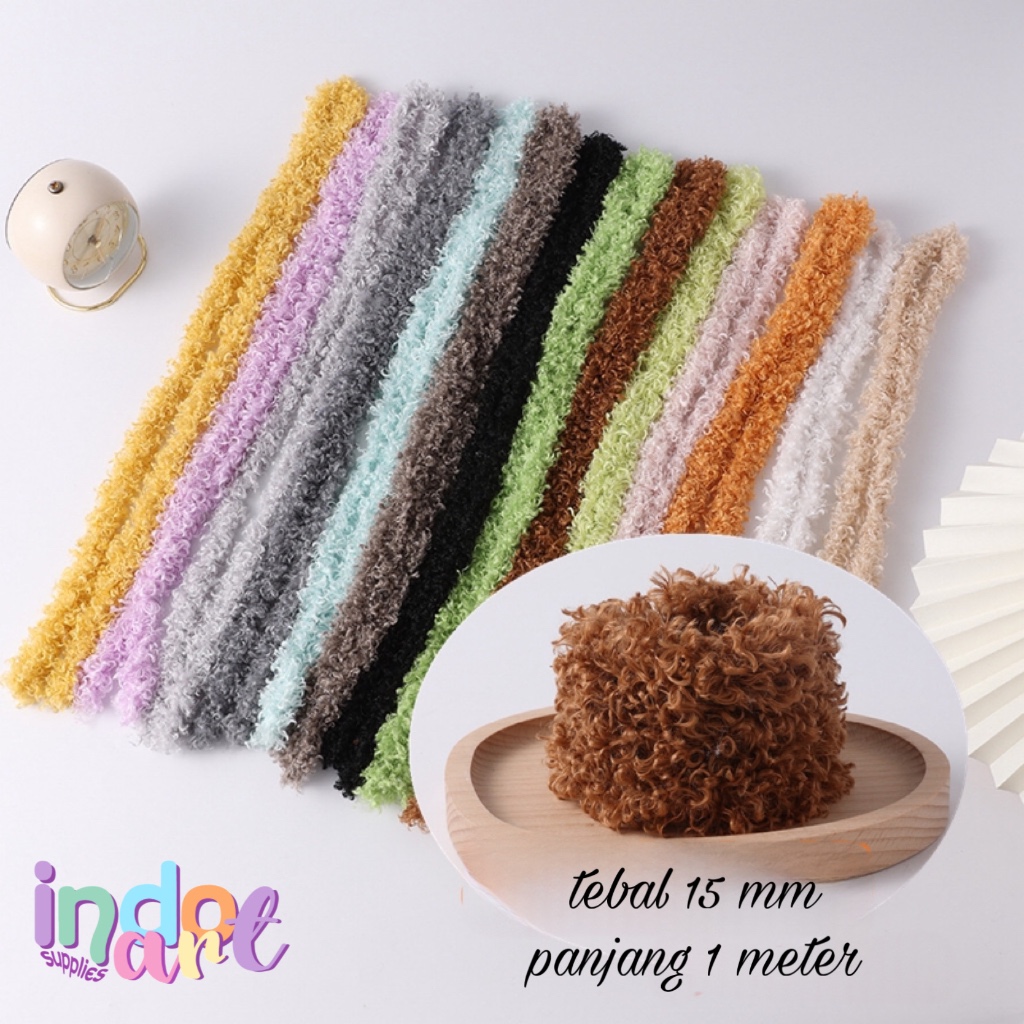 

(IAS) Twist Stick Puddle Curly Teddy Kawat Bulu Bahan Kerajinan Tangan Boneka 1 meter