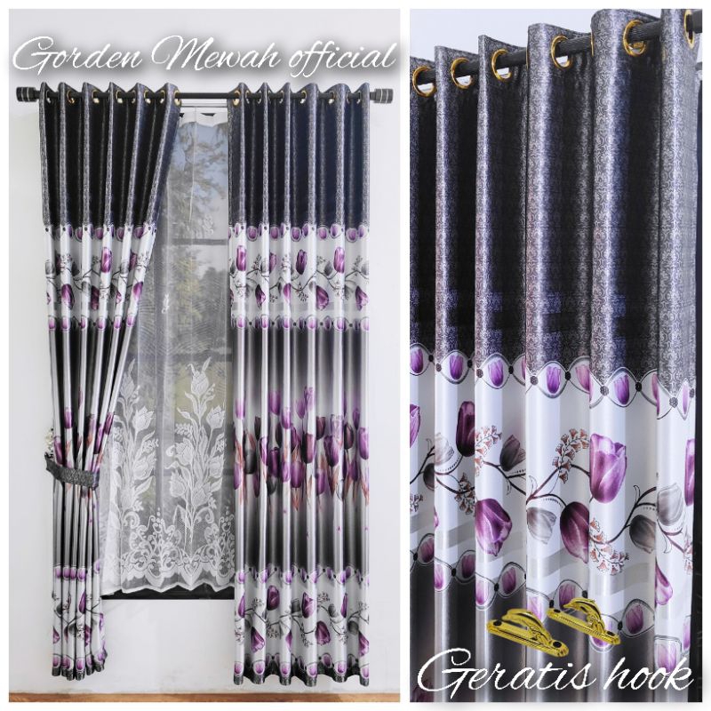 hordeng Ruang tamu mewah jendela 2 minimalis terbaru