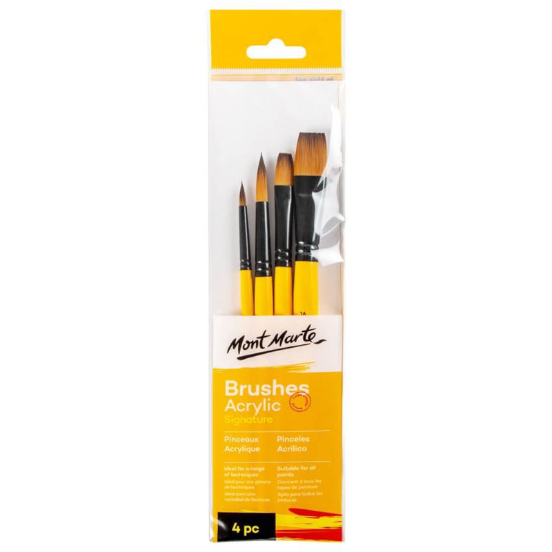 

Mont Marte Brushes Acrylic Signature 4pc | Kuas Brush Akrilik Lukis