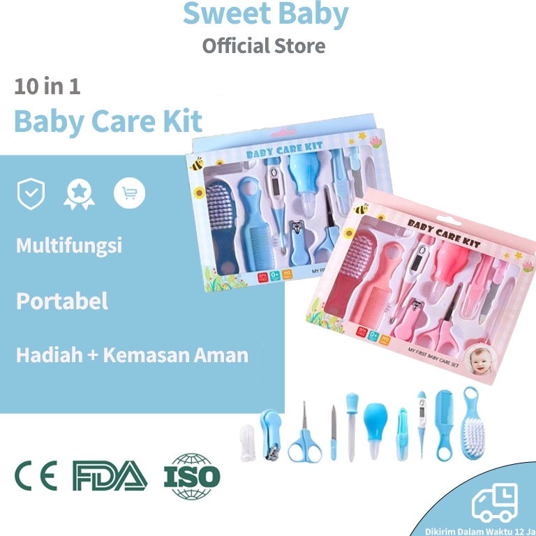Serbuuuu SweetBaby Baby Care Kit Set Termo Alat Perawatan Bayi 1in1 Termometer Sisir Gunting Pembers