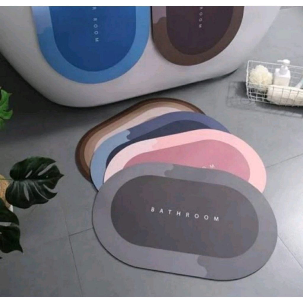 Keset Kaki Diatomite Anti Selip Serap Air Milenial Keset Kekinian ASLI