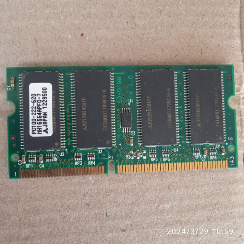 Sodimm SDRAM Langka Mitsubishi RAM Laptop Original Jepang PC100-222-620 MH16S64APFC-7 128 JAPAN sesu
