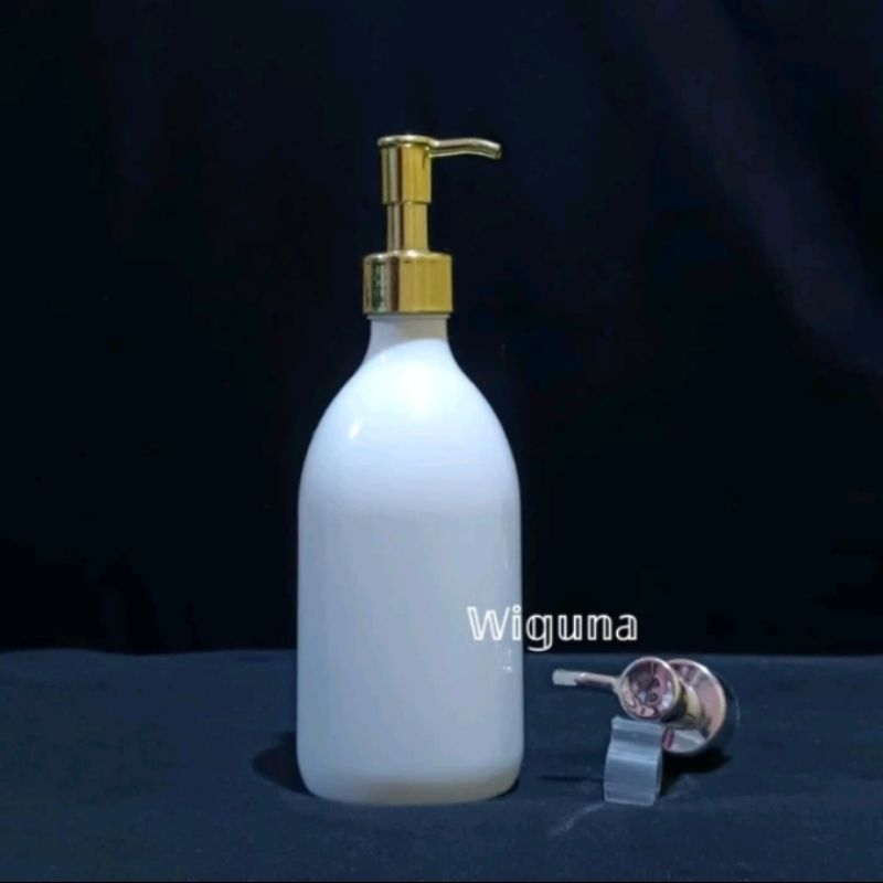 Botol Pump 300ml Putih / Botol 300ml Putih Tutup Pump Luxury Clip Oil