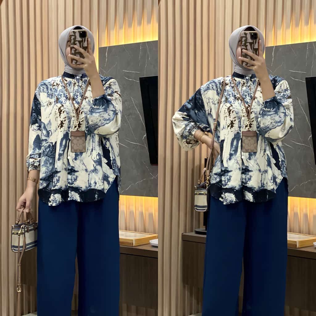 ONE SET RAYON MIX CRINKLE AIRFLOW LD 110//SETELAN RAYON LENGAN PANJANG//ONE SET RAYON KEKINIAN YANG 