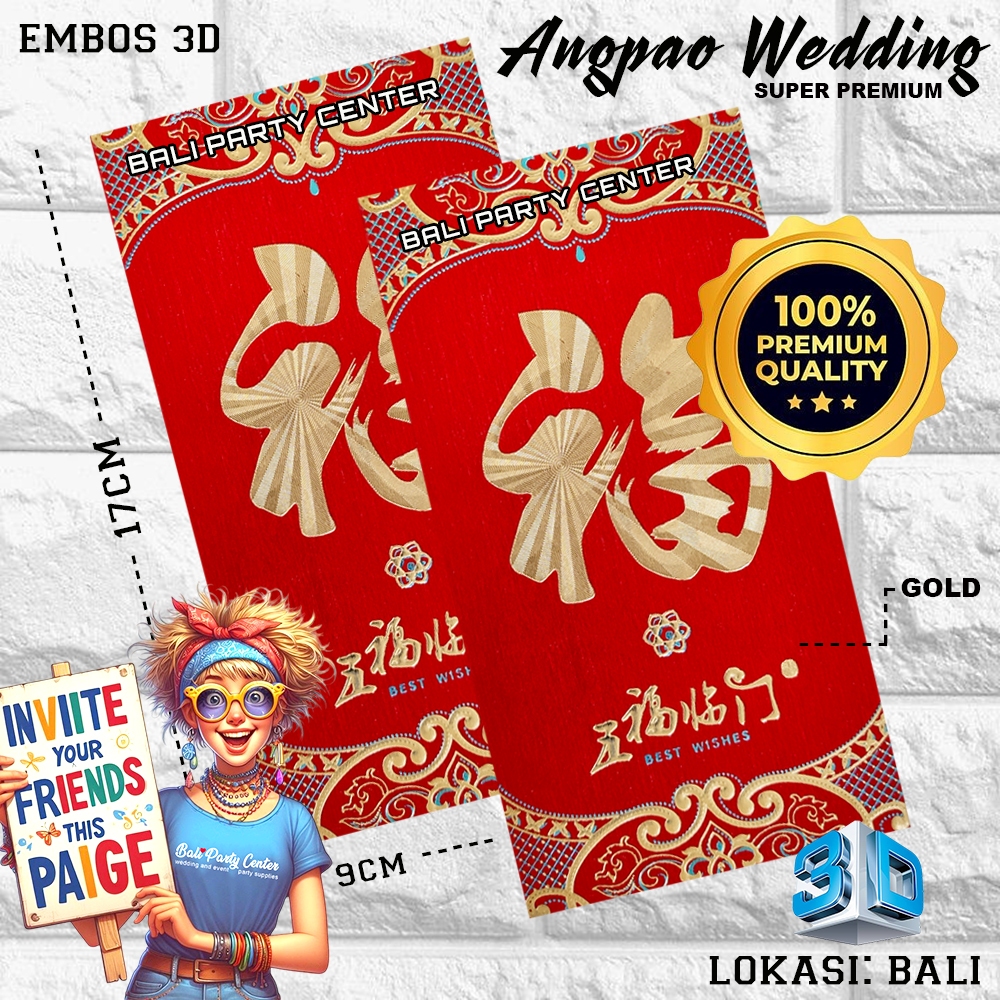 

KERTAS ANGPAO WEDDING RED GOLD GLITER 12