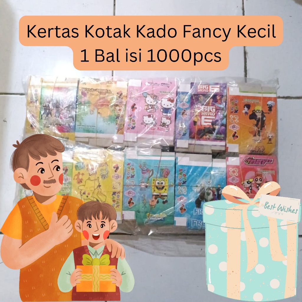 

KERTAS KOTAK KADO FANCY KECIL BERGAMBAR 1 BAL ISI 1000 KOTAK KADO