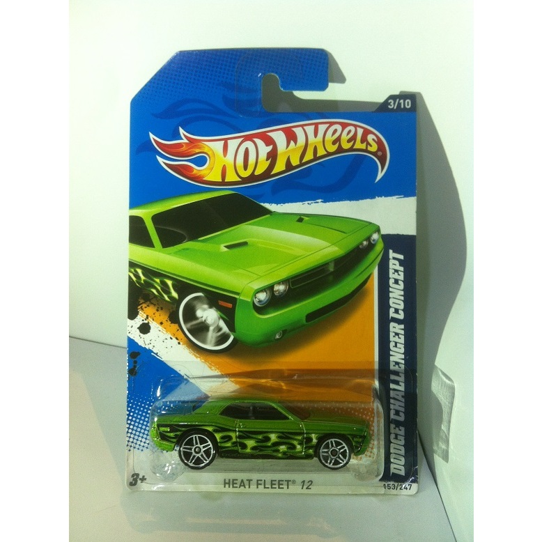Hot Wheels. 2012 Heat Fleet Series - 3. Dodge Challenger Concept. Metalflake Green WhitePR5 by MATTE