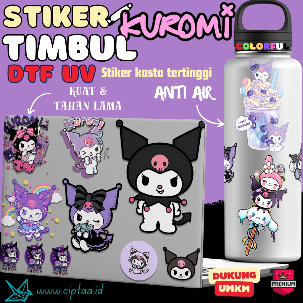 

Stiker Timbul Kuromi - Stiker DTF UV - Stiker Kualitas Tertinggi - Stiker Lucu Kuromi