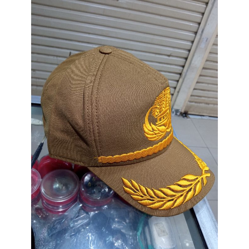 Topi korpri khaki bahan semi wool