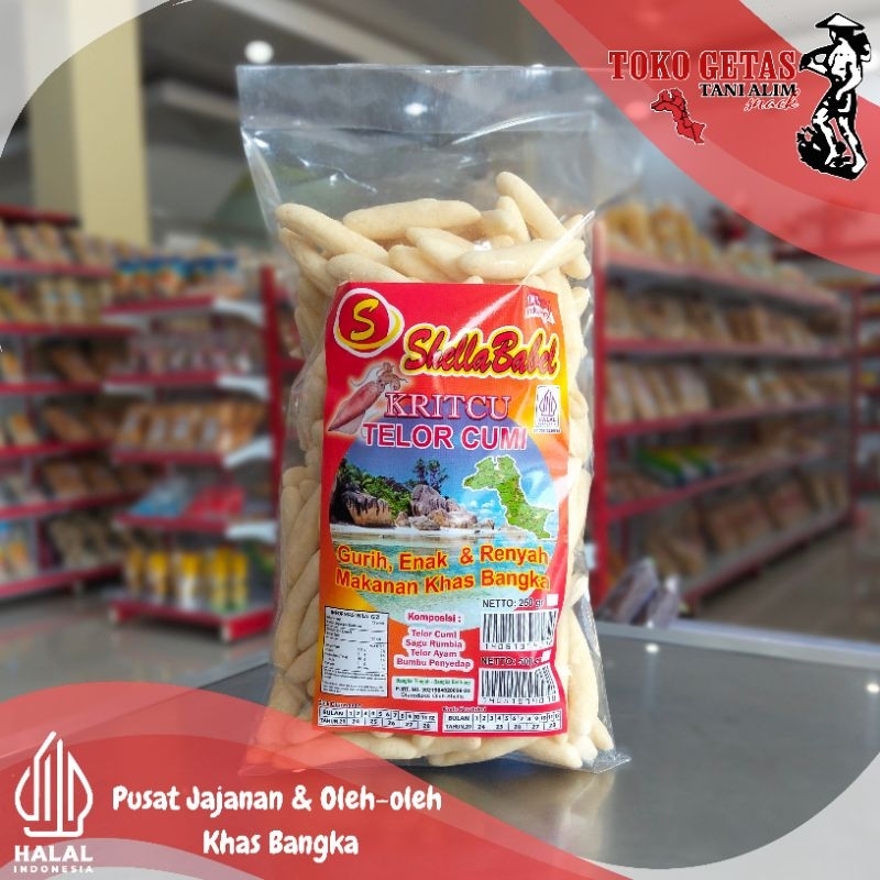 

Kritcu Telor Cumi Khas Bangka cap Shella Babel 250gr