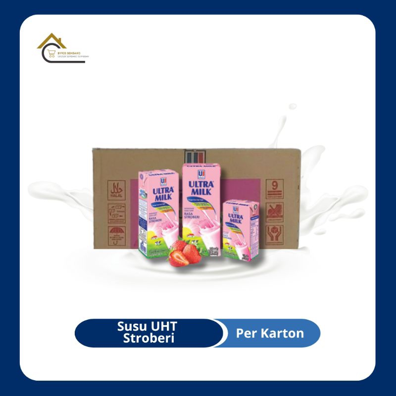 

ULTRA MILK SUSU UHT STRAWBERRY 250, 200, 125 ML | PER KARTON