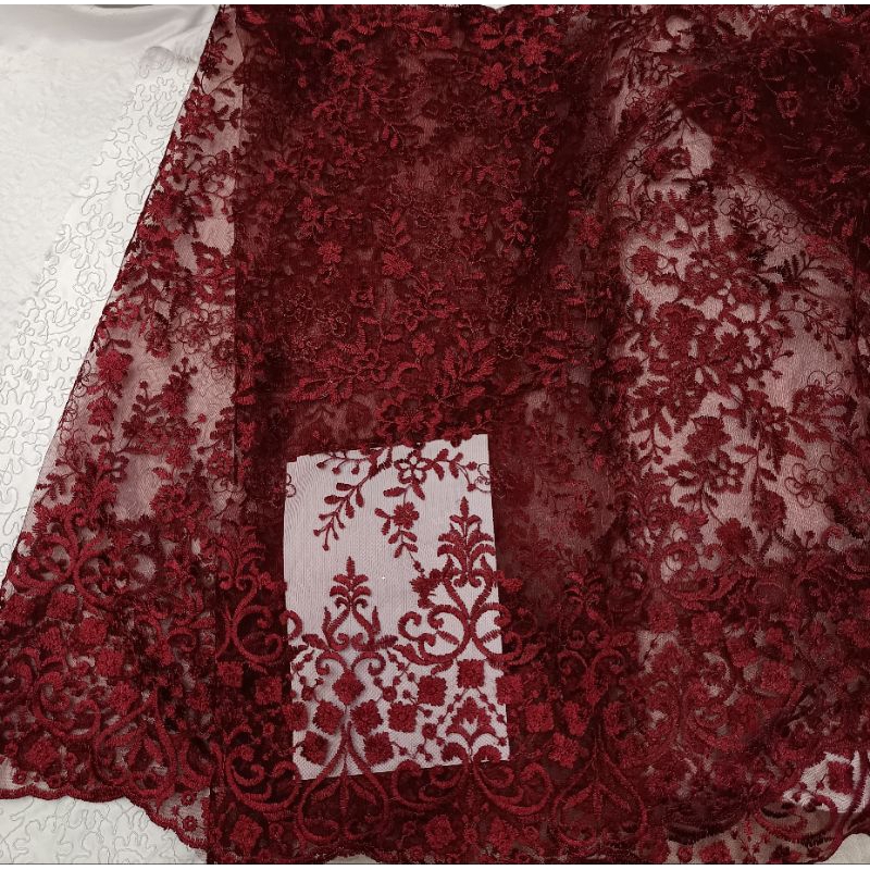 Rb Murah Kain Tille Akar Bordir / Bahan Brokat Akar