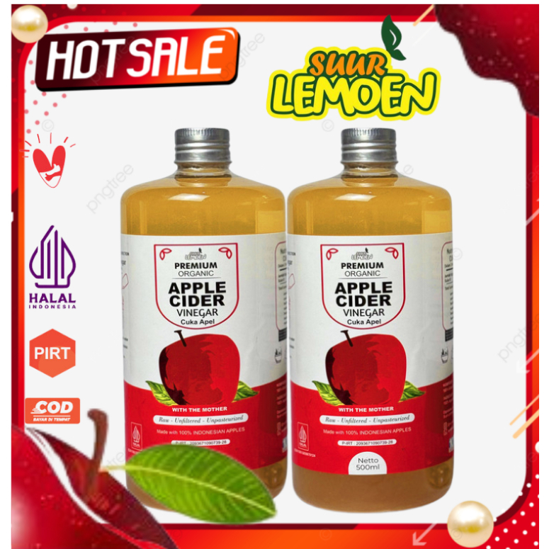 

Suur Lemoen CUKA APEL - Apple Cider Vinegar 1 Liter - Premium CUKA APEL Organik With The Mother