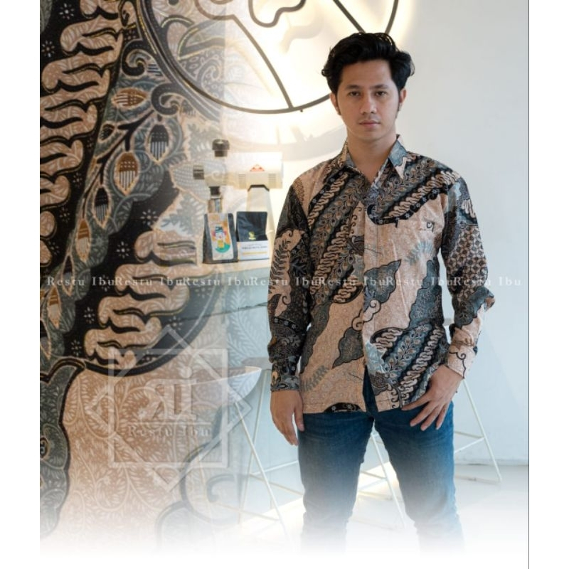 Kemeja Batik Pria Lengan panjang/Baju Batik pesta Pria