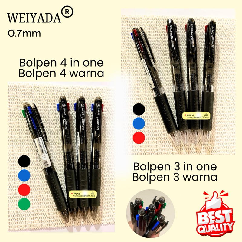 

❤️UB❤️BOLPEN 3 Warna dan 4 Warna 0.7mm