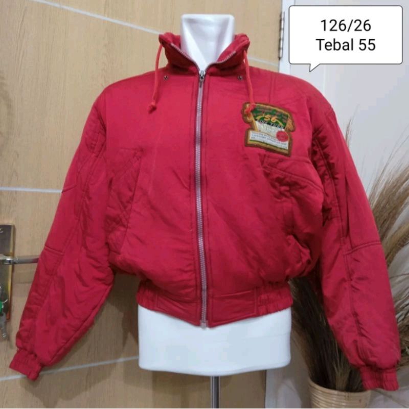 JAKET PRELOVED BERLAPIS MOTIF KARTUN