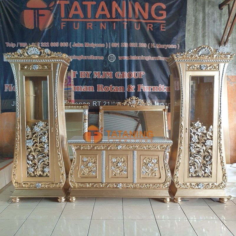 TV CABINET BIOLA KAYU JATI FINISHING MEWAH ALMARI HIAS KACA LEMARI CANTIK BUFFET KABINET DEKORASI RU