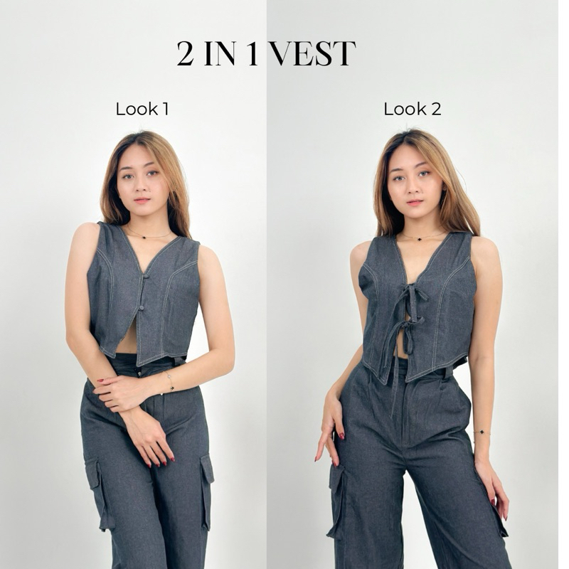 [ BARTISTE ] CAMILLA 2 IN 1 VEST DENIM