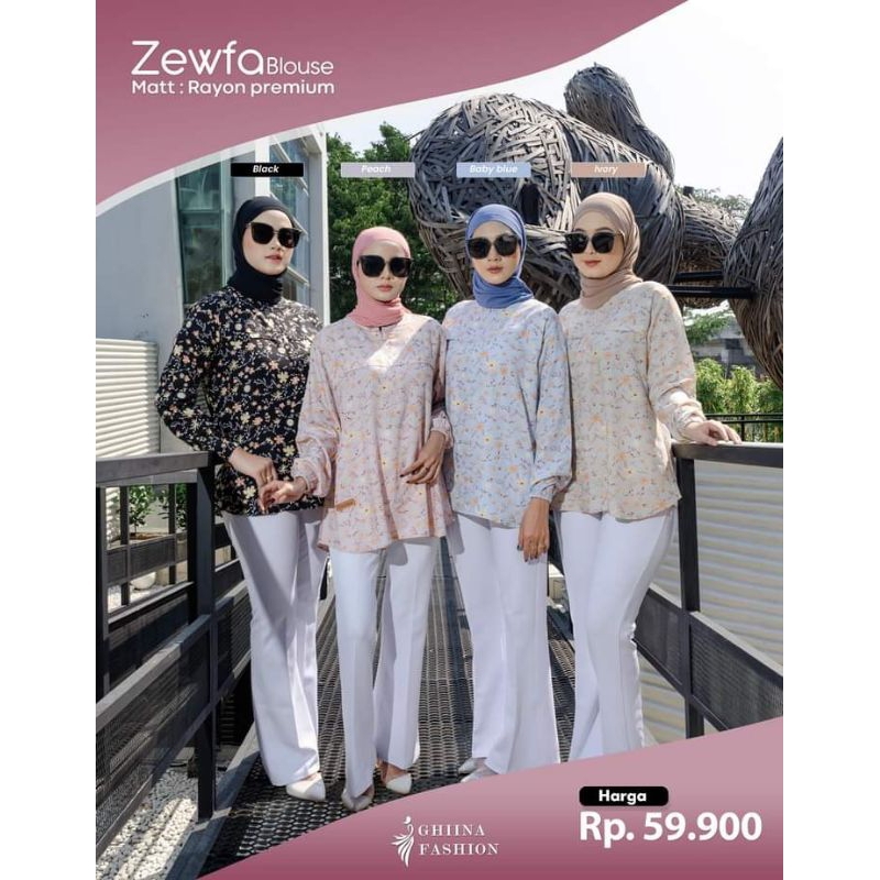 ZEWFA BLOUSE BAHAN RAYON PREMIUM ORI GHINA FASHION COD ✔️