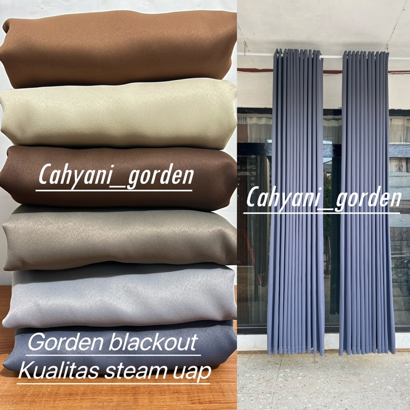Gorden Blackout polos 12 Gelombang Hordeng jendela dan pembatas ruangan gorden hotel gorden tebal