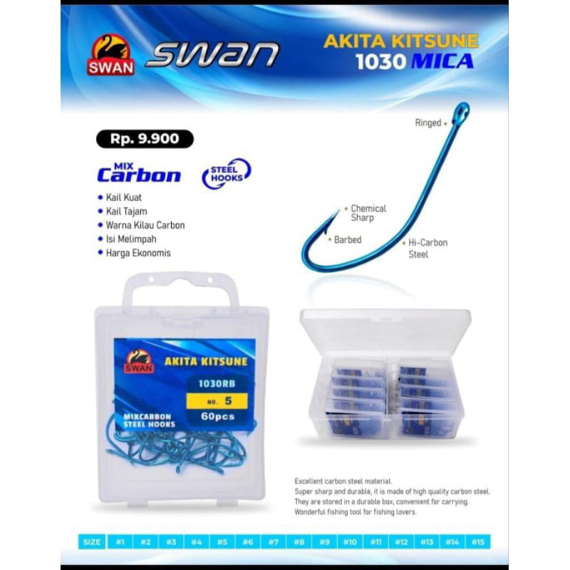 KAIL PANCING SWAN AKITA KITSUNE 1030 RING BOX LENGKAP UKURAN