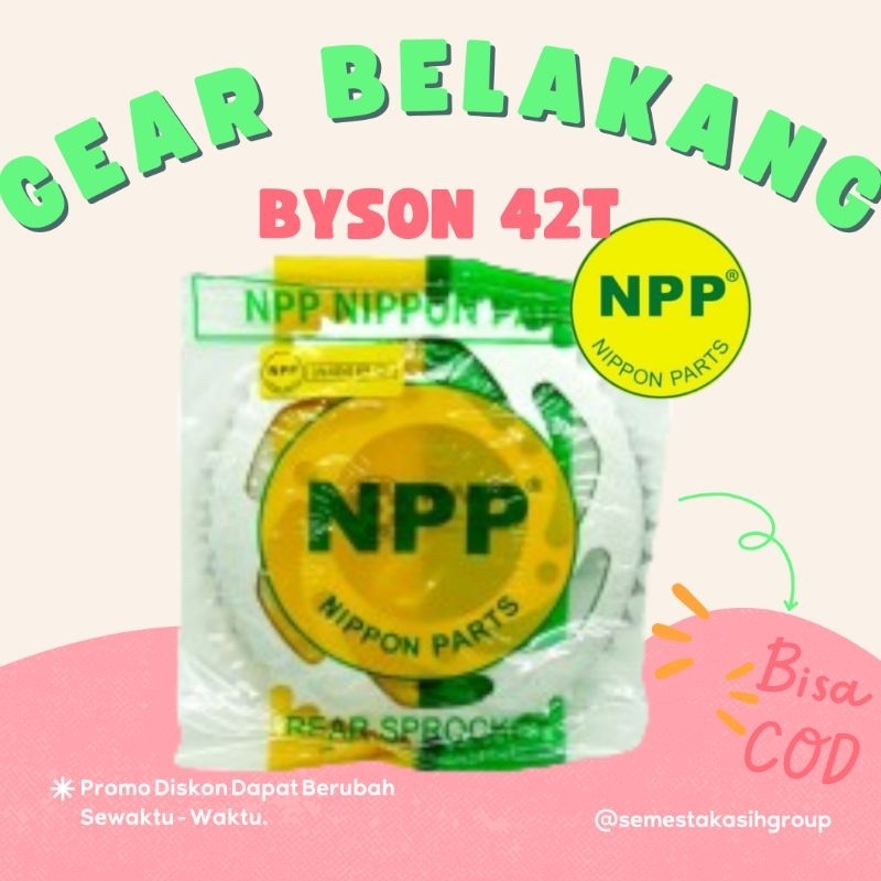 GEAR BELAKANG uk. 42T - 428 YAMAHA BYSON Merk NPP