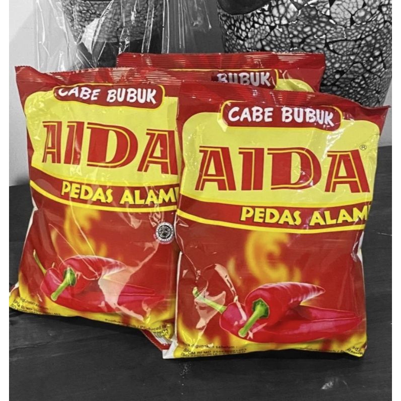 

1 PAKET HEMAT ( isi 5 Bungkus) AIDA CABE BUBUK CABE GILING PEDAS kemasan 250 gram penyedap rasa