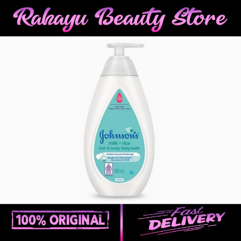 Johnson's Milk + Rice Hair & Body Baby Bath 500ml | johnson baby bath/jhonson baby bath/sabun jhonso
