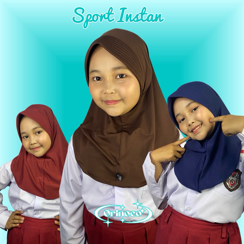 𝗢𝗥𝗜𝗡𝗢𝗖𝗢- KERUDUNG SPORT ANAK/HIJAB BERGO INSTAN ANAK/JILBAB ANAK/HIJAB SPORT ANAK/KERUDUNG OLAJH RAG
