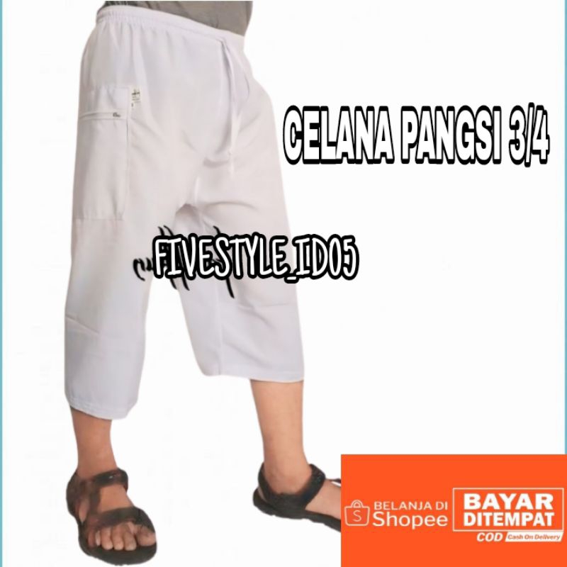 Celana Sirwal Pria Premium 3/4 Warna Putih Size M - XXXL Komprang Sirwal