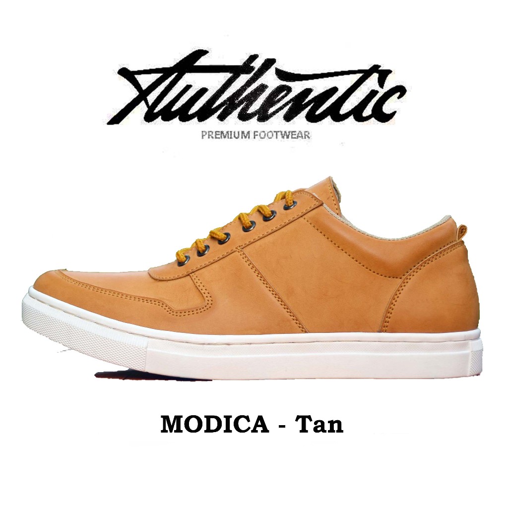 Sepatu Pria Sneakers Authentic Modica Tan Ukuran Besar