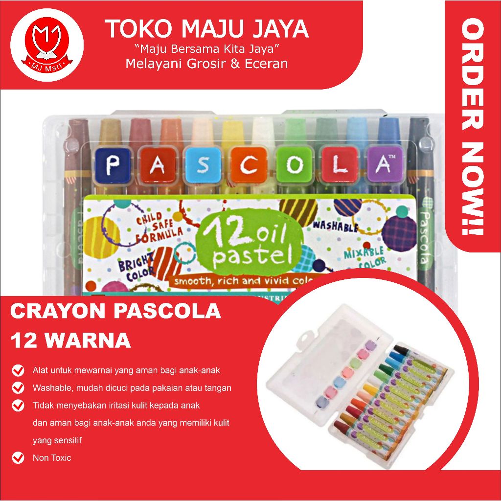 

CRAYON PASCOLA 12 WARNA (Lusin)