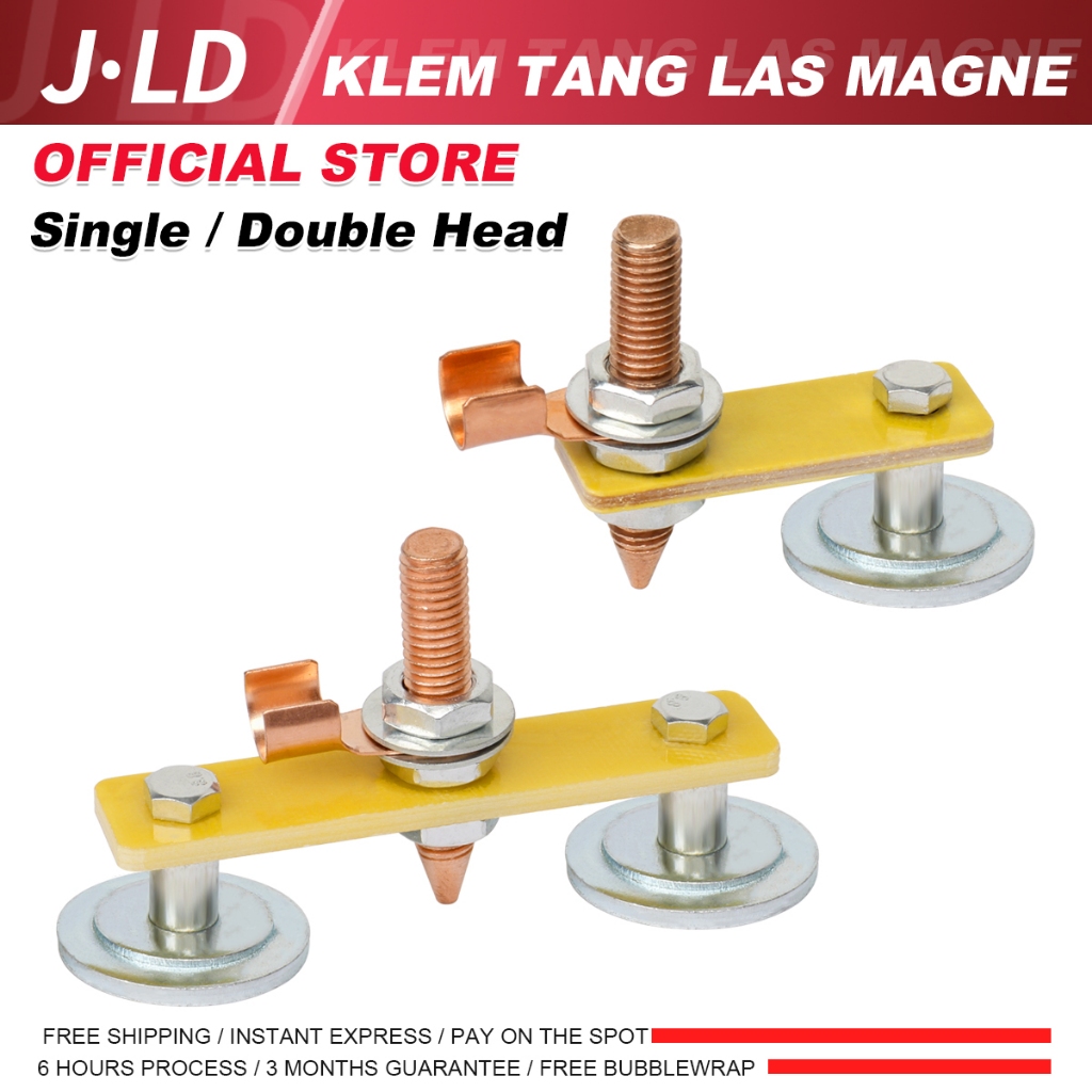 JLD Klem Tang Las Magnet Single/Double Head Kepala Kabel Massa Mesin Travo Las