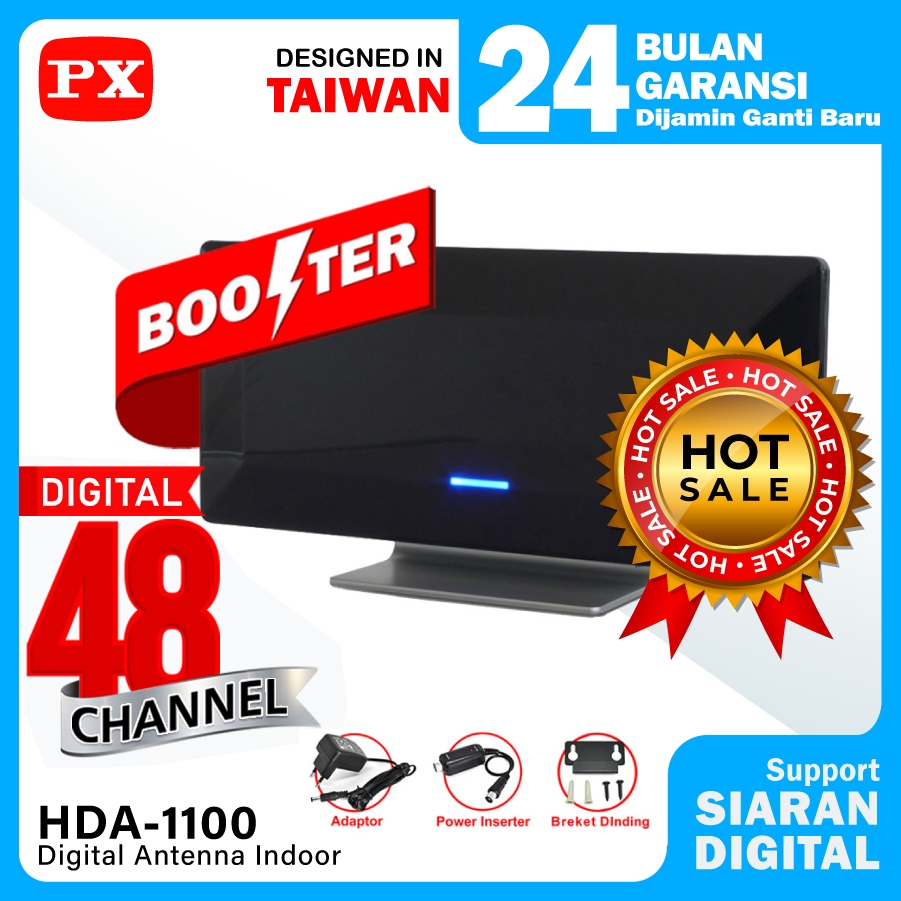 Antena TV Indoor Digital Analog Antenna + Booster PX HDA-1100