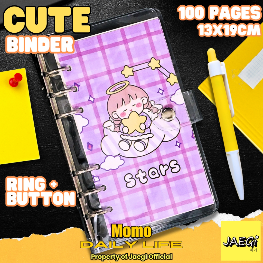 

JAEGI - Binder / Buku Jurnal / Journal Book Momo Zizi & Cat Ukuran A6 isi 100 Lembar Binder Cute