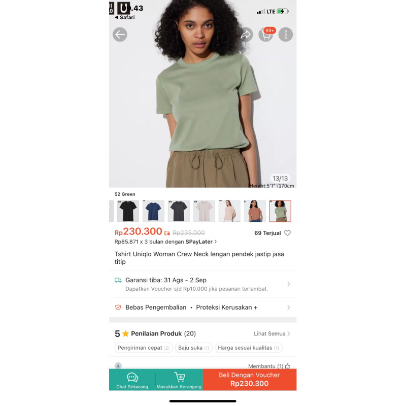 Kaos Uniqlo Ori store (Free paper bag)