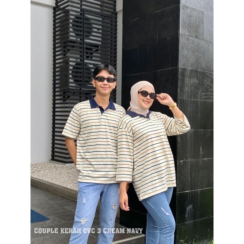 RUGBY polo t-shirt strip oversize couple aldira original terbaru / kaos polos RUGBY kerah polos over