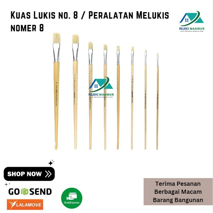 

Kuas Lukis no. 8 / Peralatan Melukis nomer 8