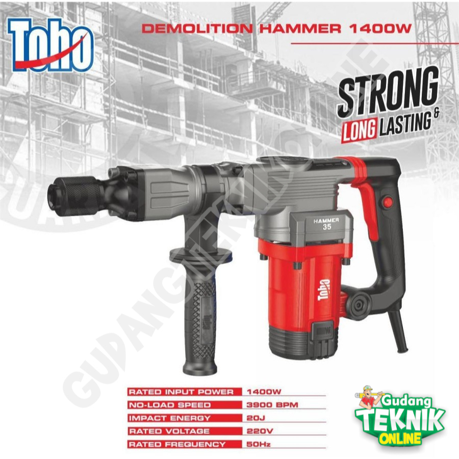 TOHO Demolition Hammer TOHO TH1006 20J / Mesin Bor Bobok Beton Jack Hammer Listrik SDS Plus TH-1006 