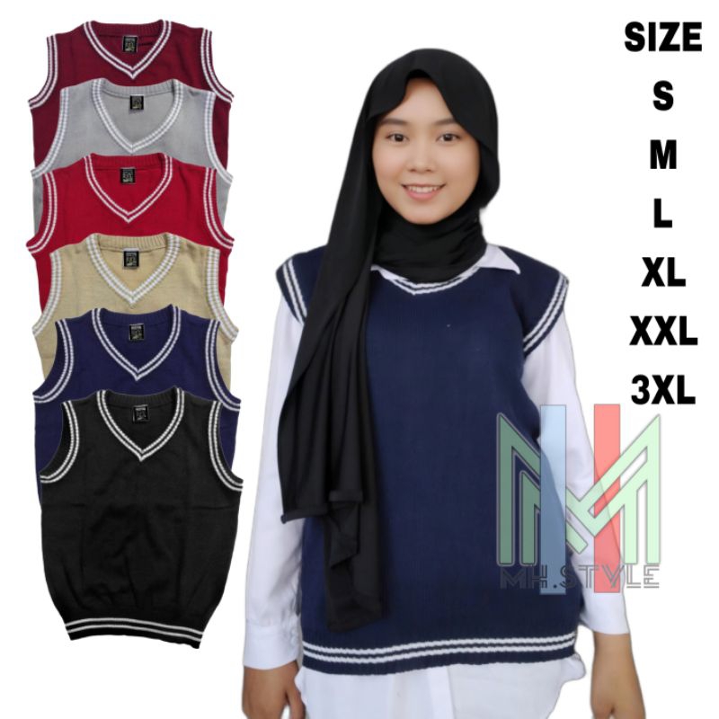 baju rajut motif list pakaian rompi atasan model koran style pria wanita