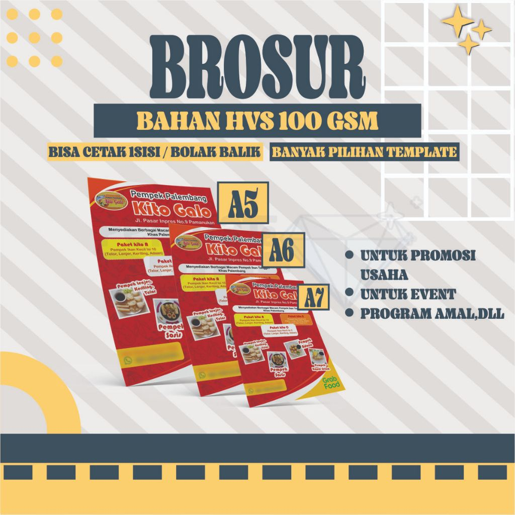 

Cetak Brosur Lipat Custom Ukuran A5, A6 dan A7 / Brosur Promosi Custom Ukuran Free Design