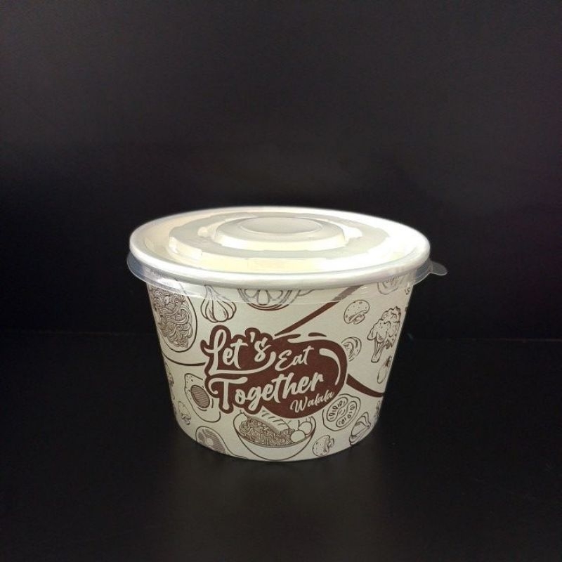 PAPER BOWL MOTIF WALALAA 800ml /Rice Bowl / Mangkok Kertas