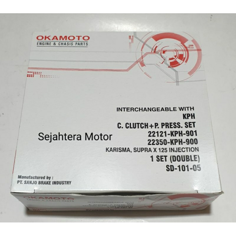 DAPUR KLOS asli OKAMOTO  untuk motor KARISMA/SUPRAX 125 INJECTION (22121-KPH-901,22350-KPH-900)