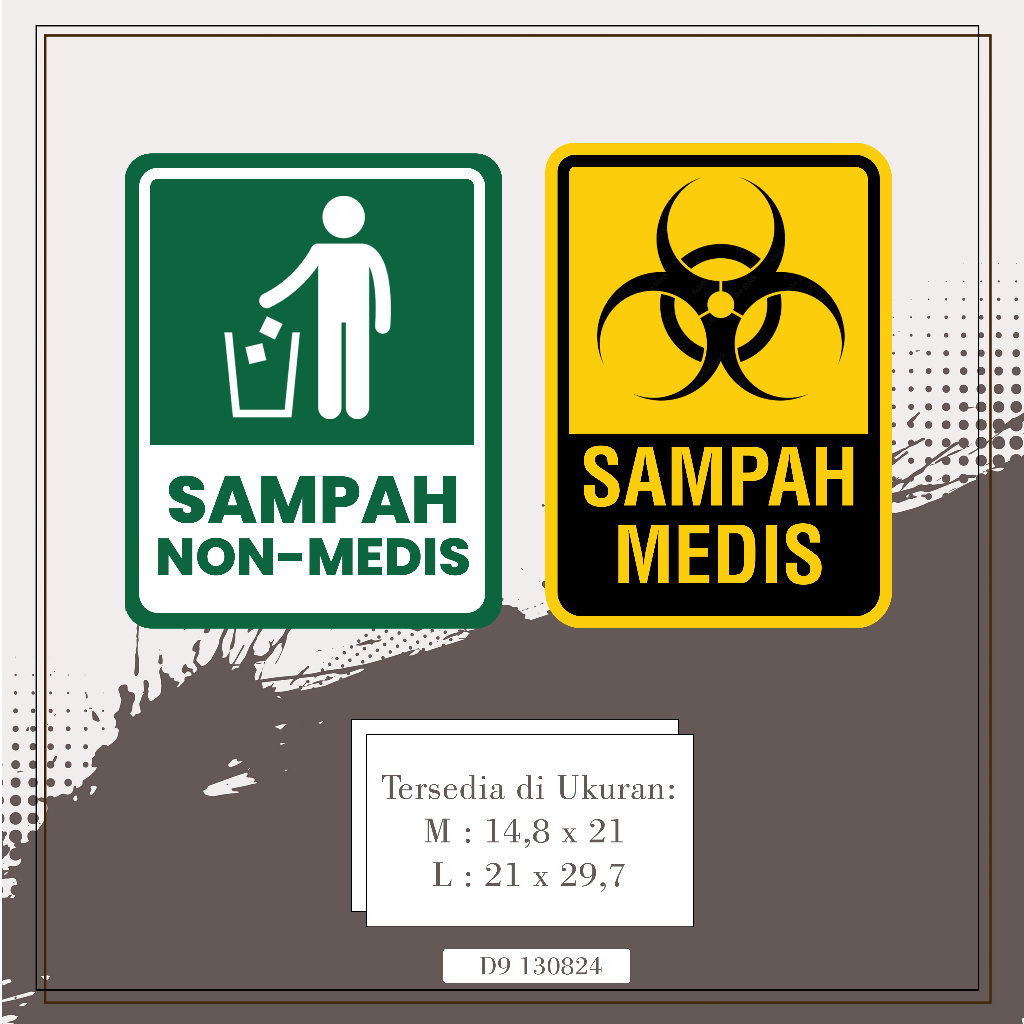 Stiker sampah medis non medis  sticker limbah medis  sticker limbah non medis  stiker sampah