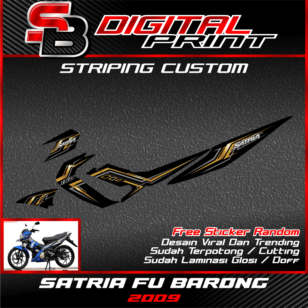 striping custom satria fu 2009 striping satria barong motif custom bahan decal vinyl