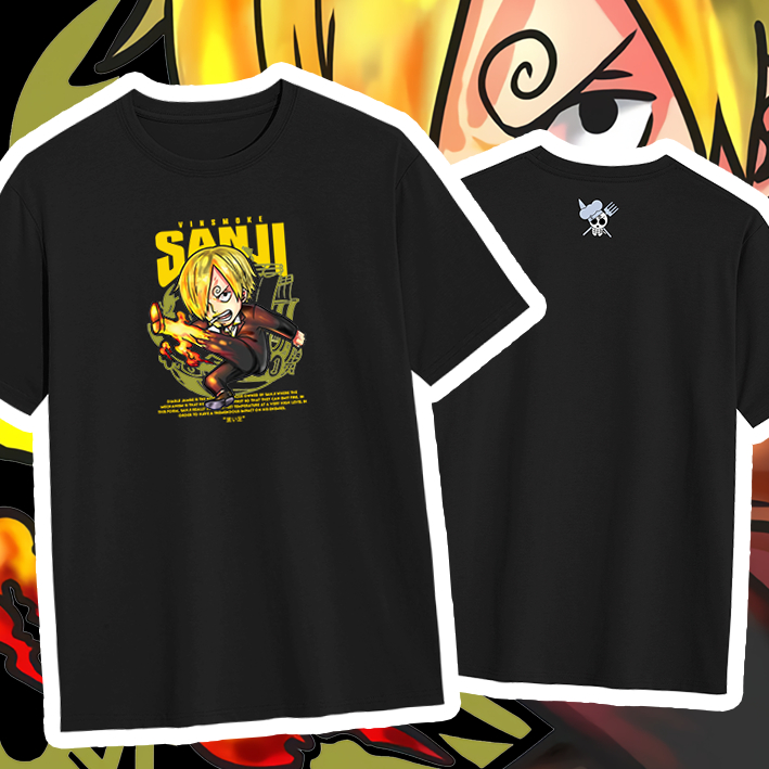 Kaos Anime One Piece Sanji Chibi | Kaos Sanji | Baju One Piece | Kaos Distro Premium Combed 24s
